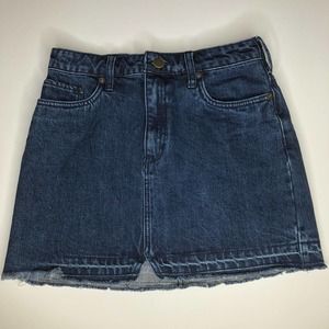 Free People Skirt Unfinished Hem Denim New Size 0